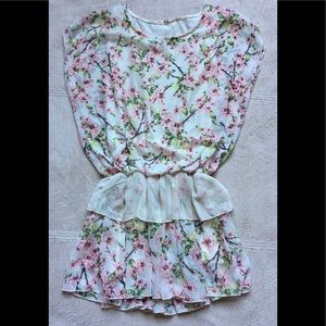 Sooni Korean Dress, Size SMALL, Off-White Floral